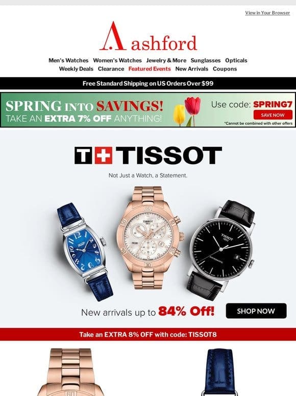 Tissot Extravaganza: Save Up to 84% (even more with coupon)!