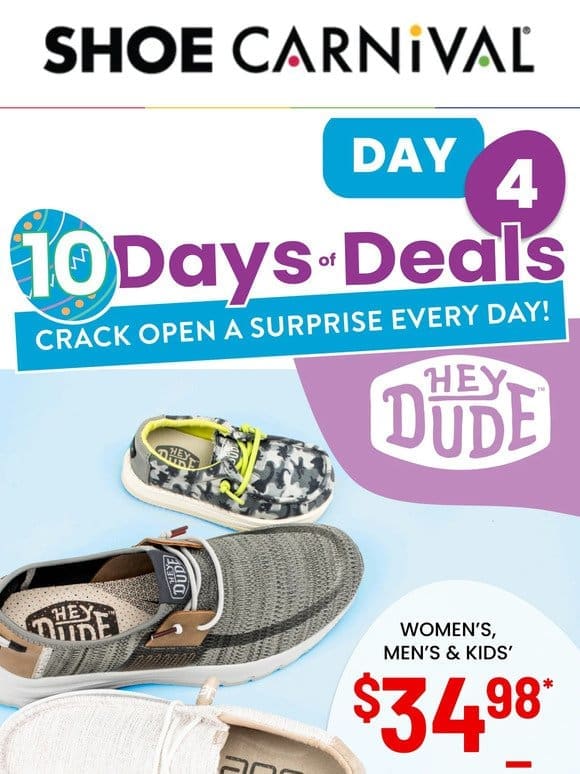 Today Only: HEYDUDE from $34.98