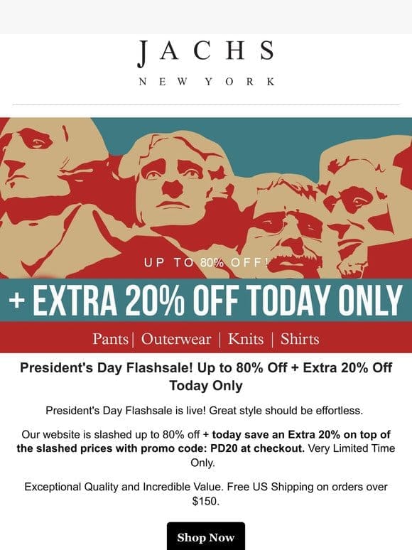 Today Only! Up to 80% Off + Extra 20% Off!