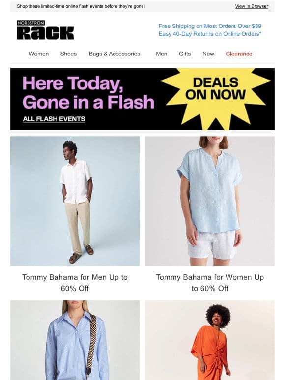 Tommy Bahama for Men Up to 60% Off | Tommy Bahama for Women Up to 60% Off | And More!