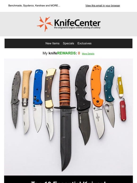 Top 10 Essential Knives!