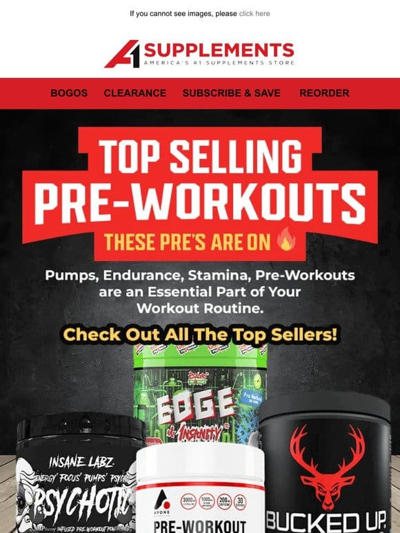 Top Selling Pre-Workouts!