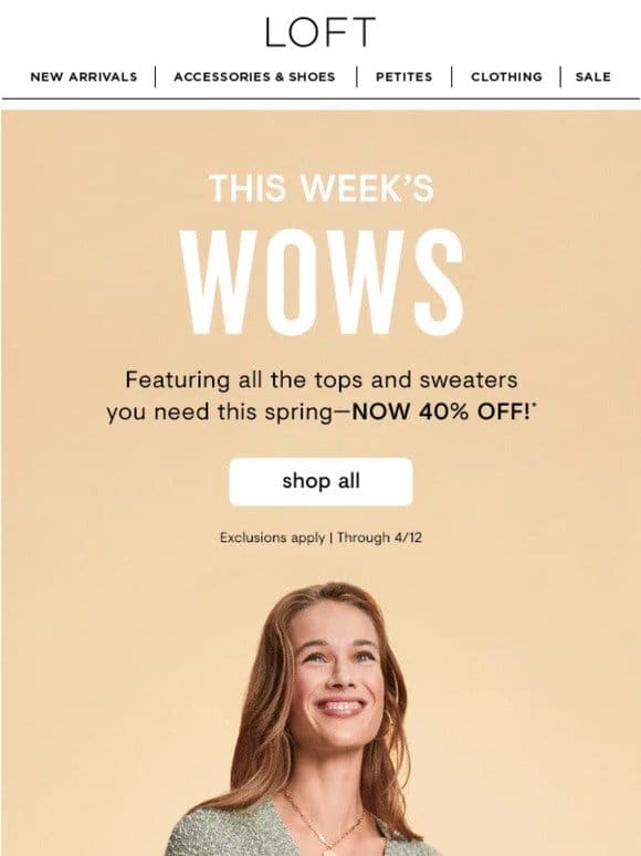 Tops starting at $25?!? WOW!!