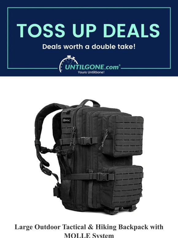 Toss-Up Deals – 63% OFF Tactical & Hiking Backpack with MOLLE System