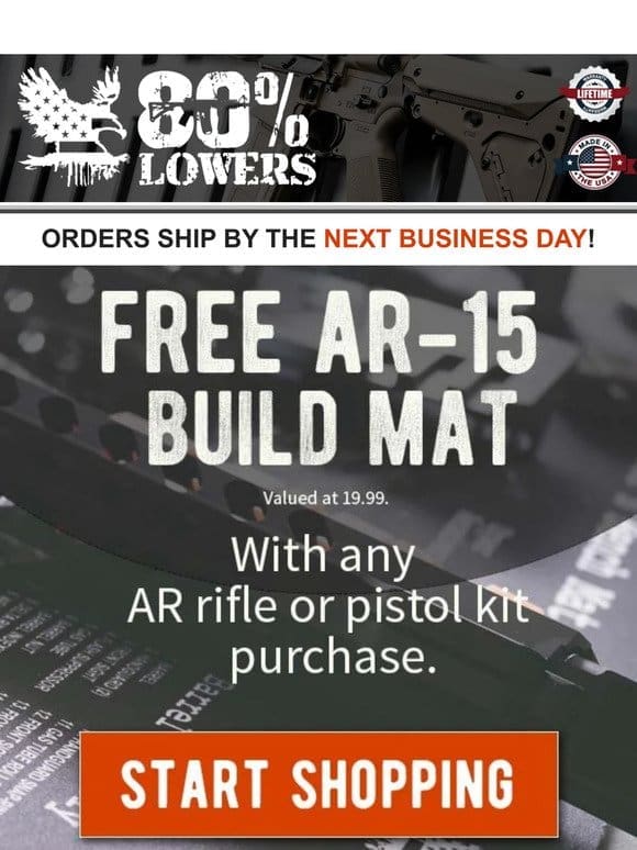UNLOCKED! Get a FREE AR-15 Build Mat!