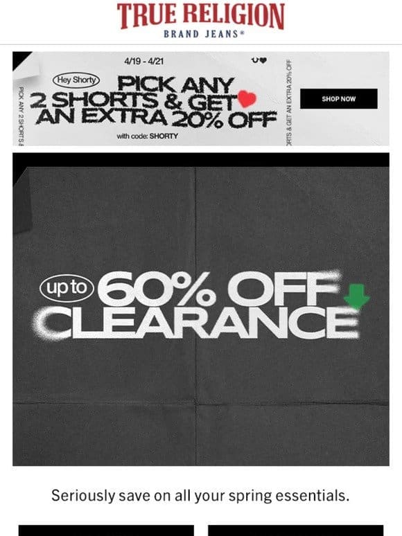 UP TO 60% OFF CLEARANCE  ️