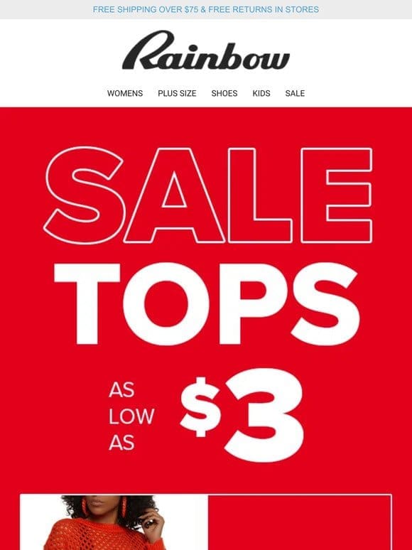 Unreal deals on TOPS   As Low As $3