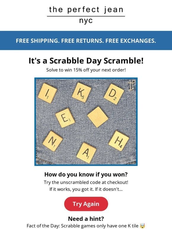 Unscramble a deal on your next order