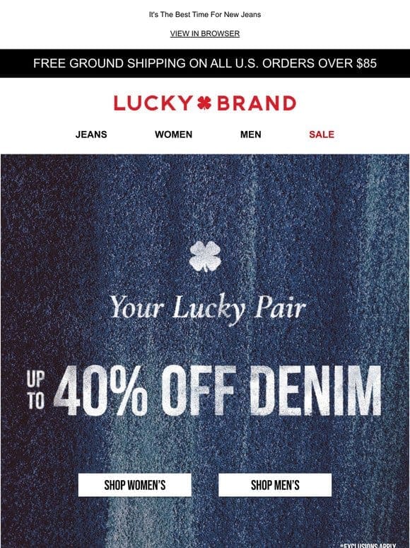 Up To 40% Off Denim Is Happening NOW!