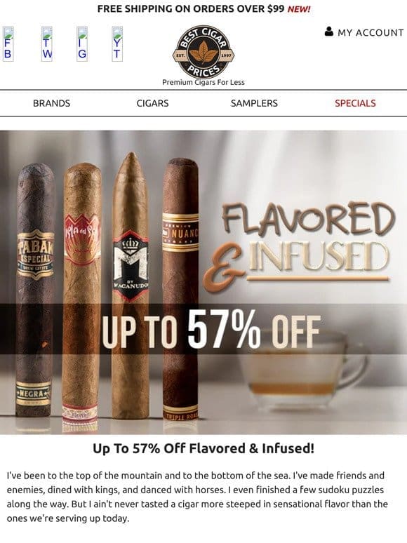 Up To 57% Off Flavored & Infused