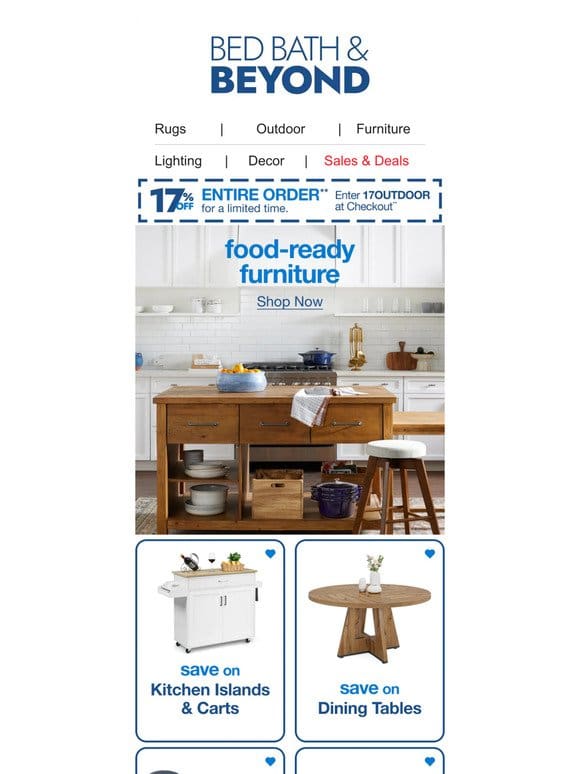 Up to 17% off Kitchen & Dining Furniture
