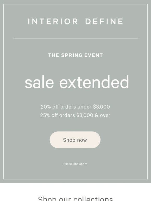 Up to 25% OFF， extended