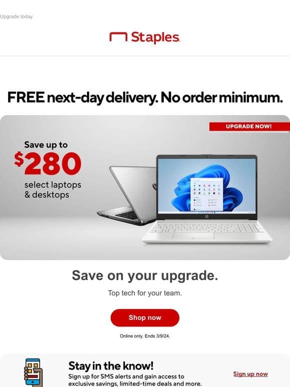 Up to $280 off HP laptops & desktops， effective immediately.