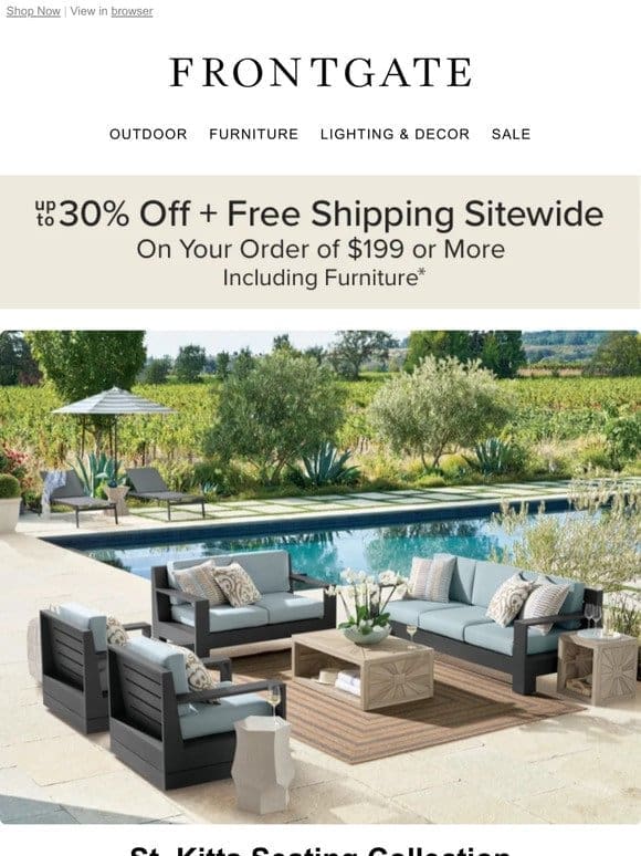 Up to 30% off + FREE shipping sitewide (including furniture) on your order of $199 or more.