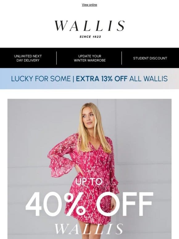 Up to 40% off Wallis