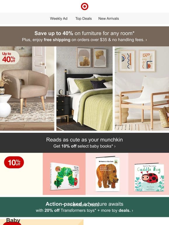 Up to 40% off furniture—save big on simple upgrades ?
