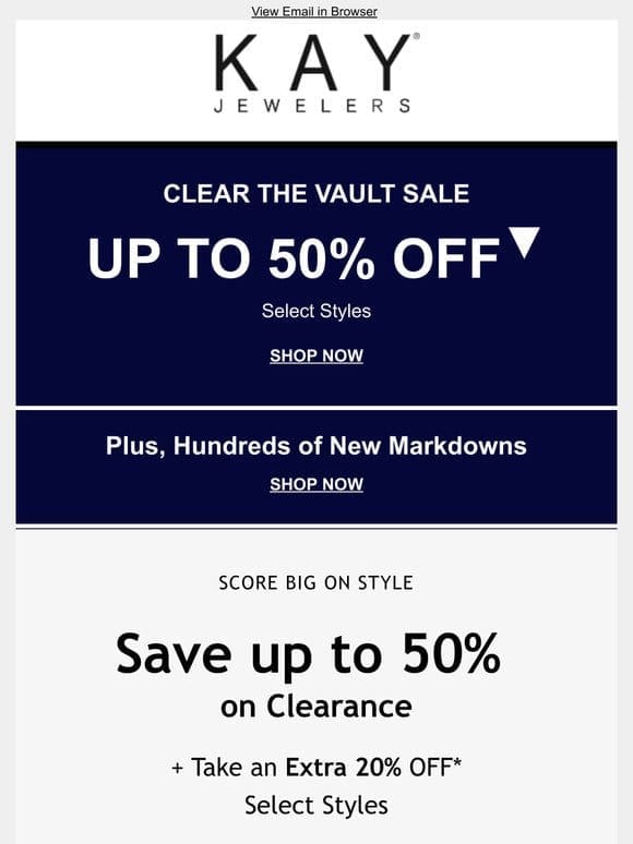 Up to 50% OFF Clearance + Extra 20% Off