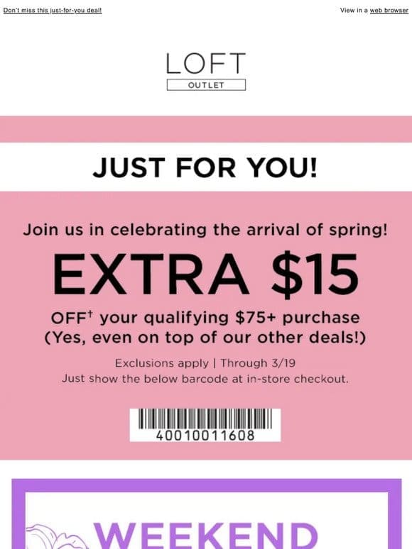 Up to 50% OFF + EXTRA $15 Off your purchase!