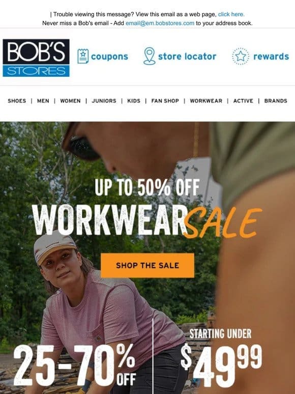 Up to 50% OFF Workwear Sale