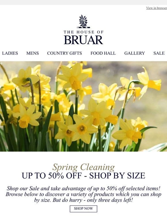 Up to 50% Off – Shop by Size | Spring Cleaning Sale