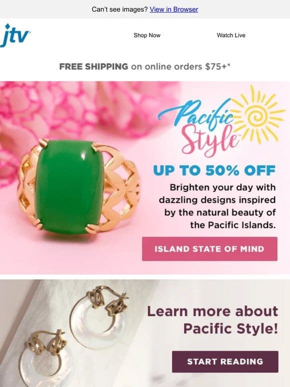 Up to 50% off island styles