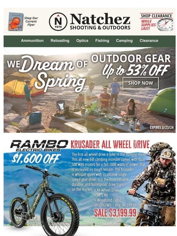 Up to 53% Off Outdoor Gear to Help You Dream of Spring!