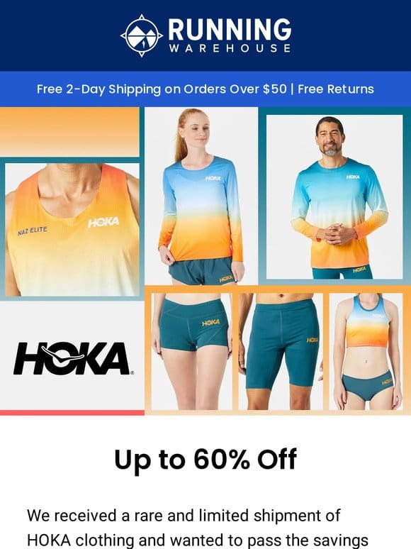 Up to 60% Off HOKA Clothing