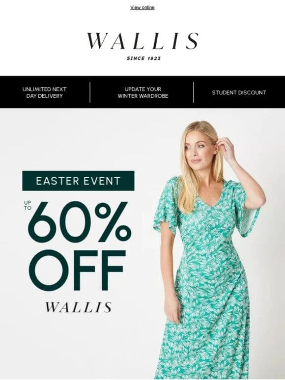 Up to 60% off Wallis