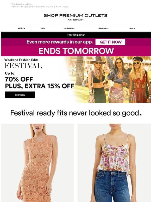 Up to 70% Off Festival Looks
