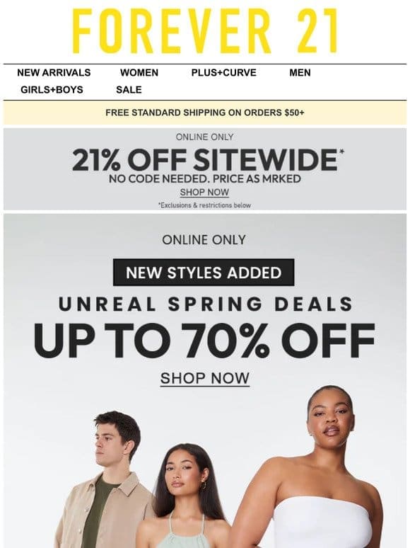 Up to 70% Off Spring Deals