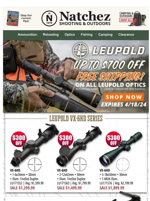 Up to $700 Off & Free Shipping on ALL Leupold Optics Today!