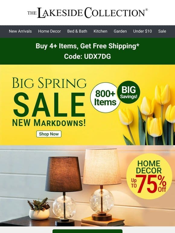 Up to 75% Home Decor + NEW Doorbusters Added!