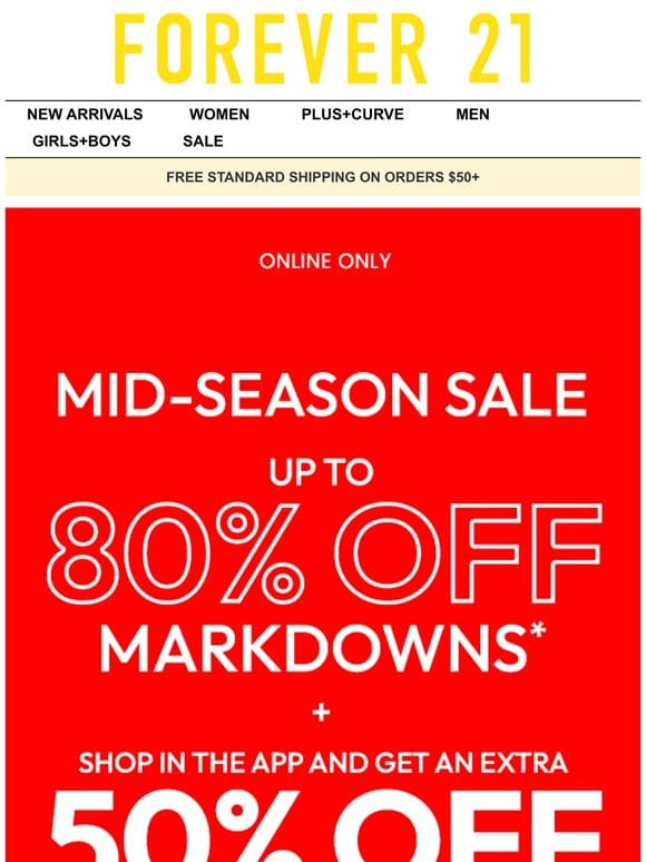 Up to 80% Off Markdowns