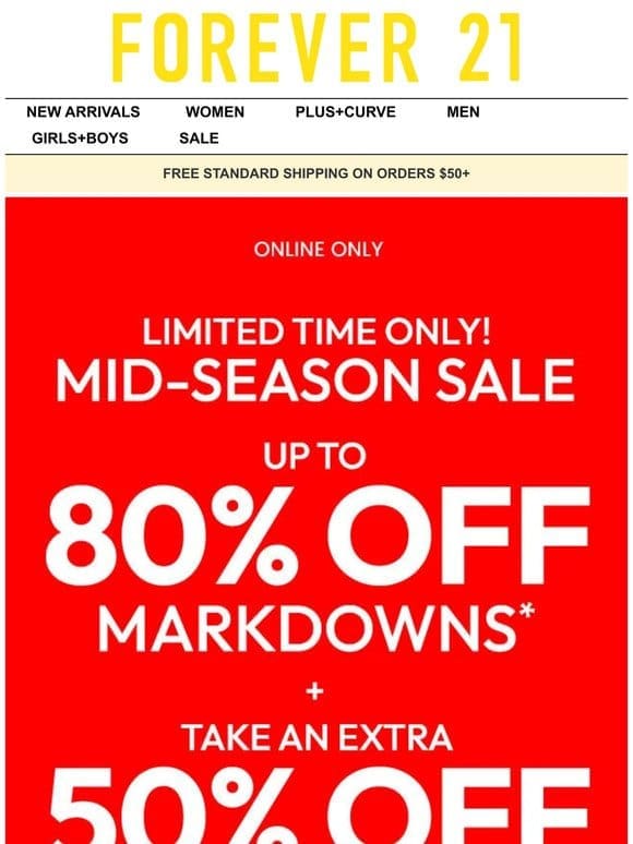 Up to 80% Off Markdowns  ️