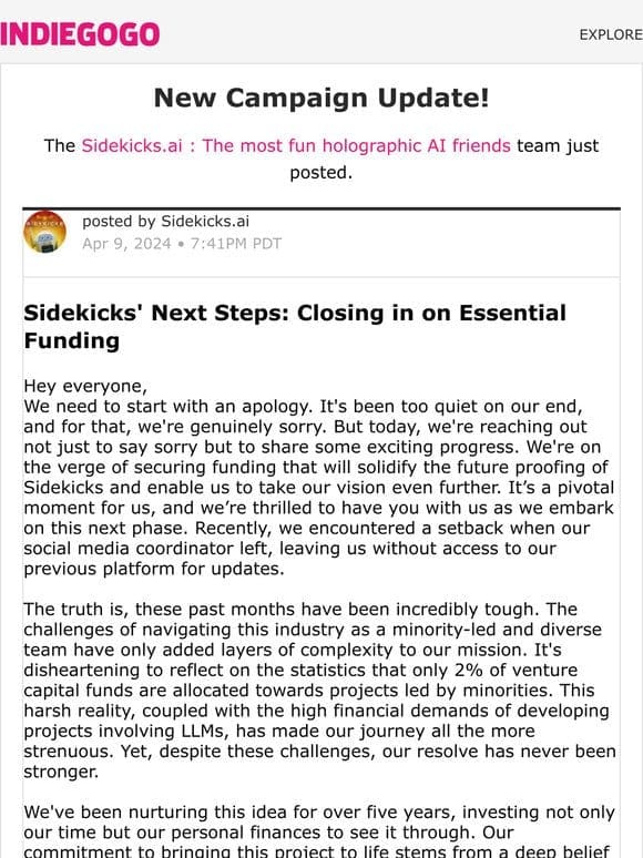 Update #10 from Sidekicks.ai : The most fun holographic AI friends