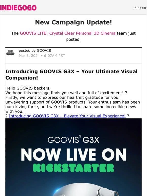 Update #15 from GOOVIS LITE: Crystal Clear Personal 3D Cinema