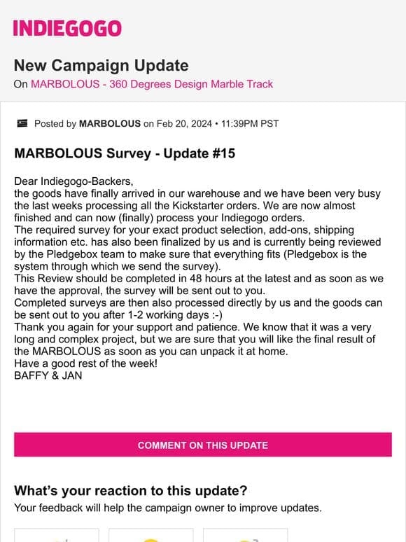 Update #15 from MARBOLOUS – 360 Degrees Design Marble Track