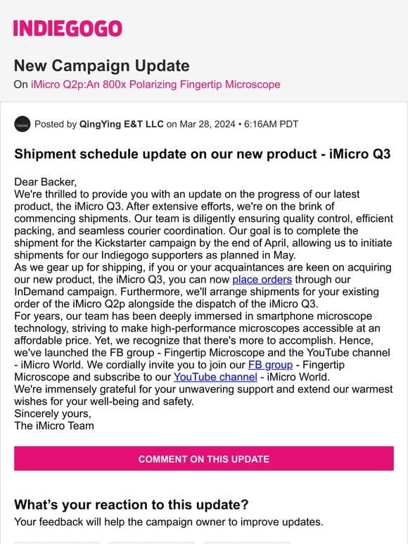 Update #18 from iMicro Q2p:An 800x Polarizing Fingertip Microscope