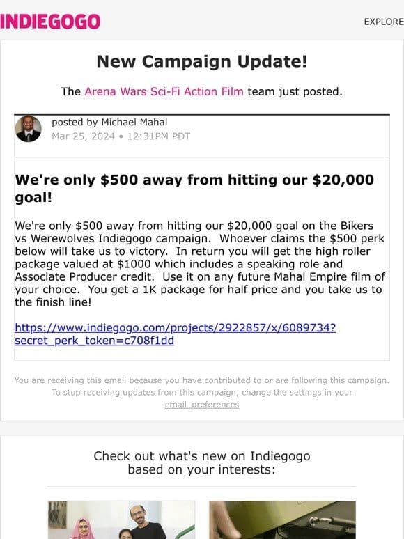 Update #300 from Arena Wars Sci-Fi Action Film