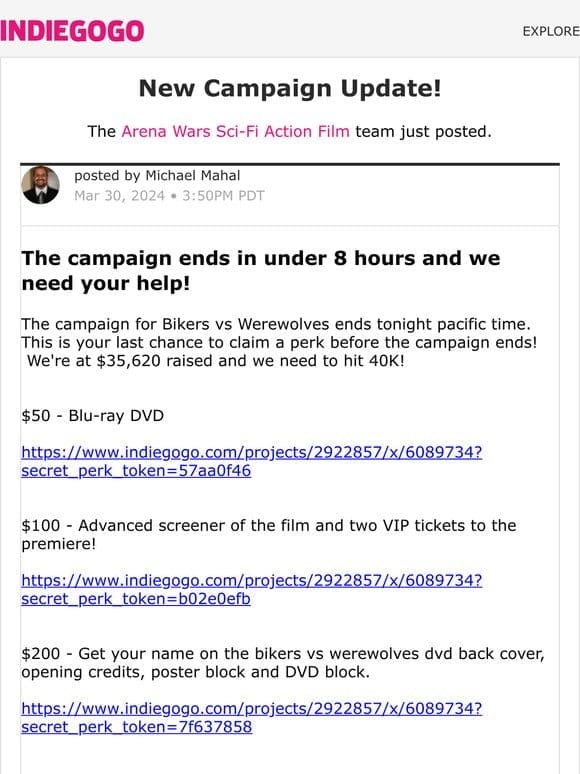 Update #303 from Arena Wars Sci-Fi Action Film