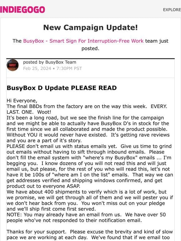 Update #96 from BusyBox – Smart Sign For Interruption-Free Work