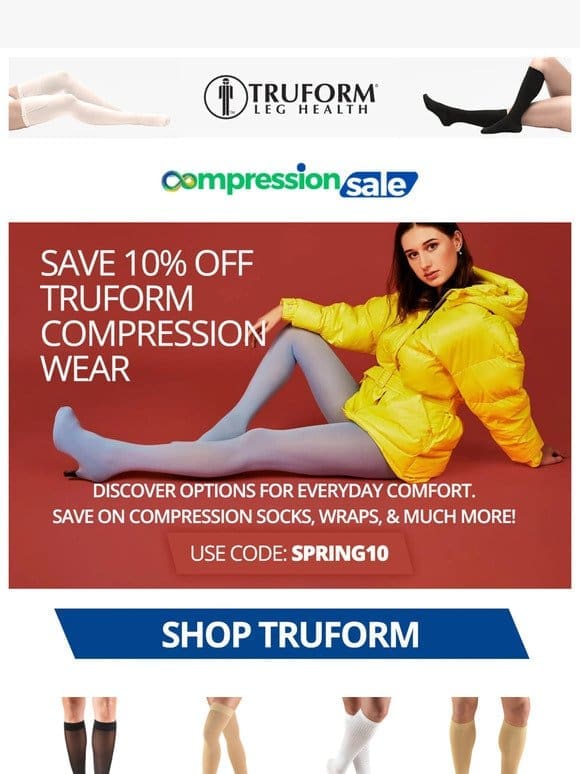 Upgrade Your Spring & Comfort with 10% OFF TRUFORM Compression Wear!