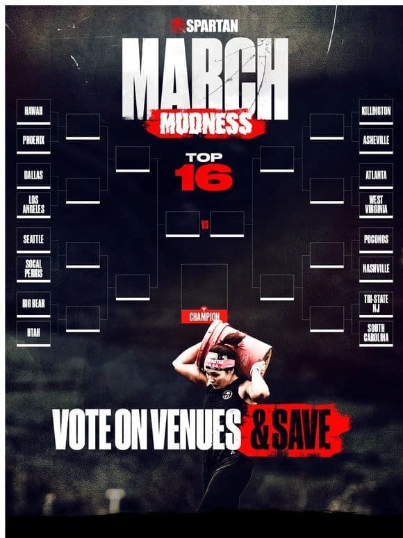 Vote your favorite venue in the March Mudness tournament