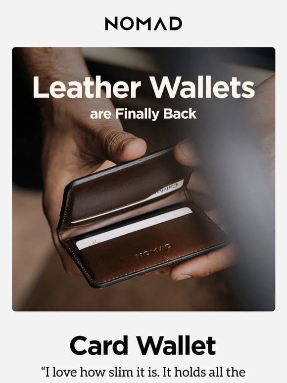 Wallets are BACK