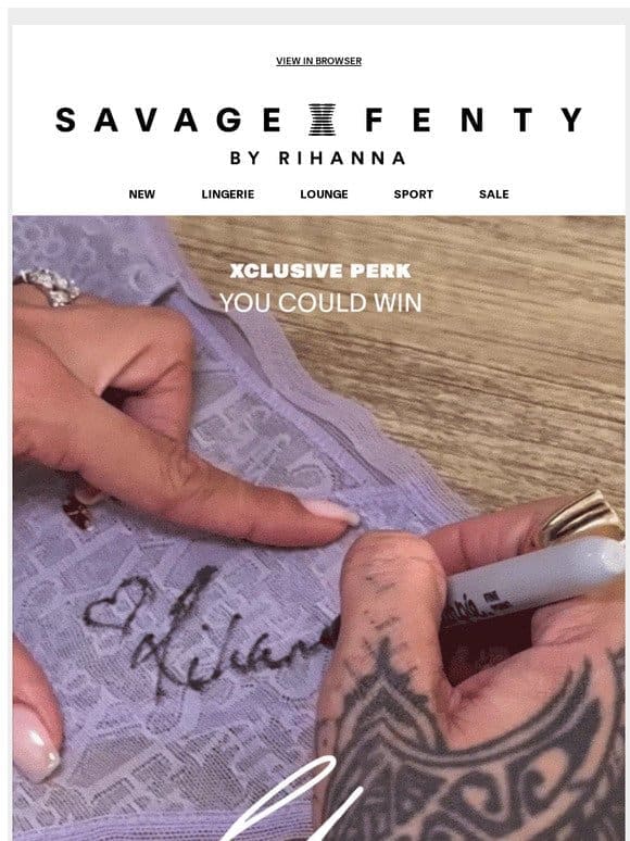 Want to Win New Signature Script Lingerie Signed by Rihanna?