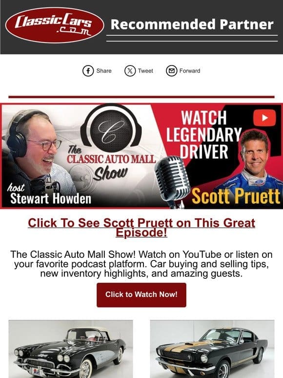 Watch Legendary Driver Scott Pruett on The Classic Auto Mall Show