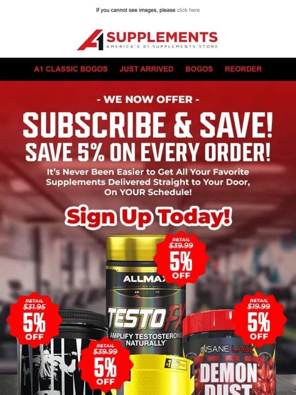 We Now Offer Subscribe & Save!
