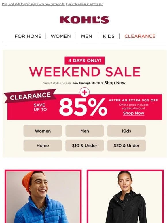 Weekend Sale + up to 85% off clearance … JACKPOT!