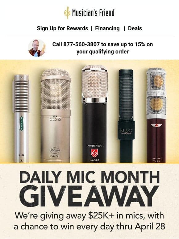 We’re giving away over $25，000 in mics