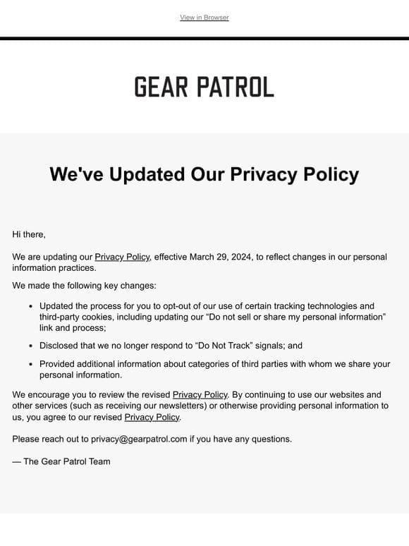 We’ve Updated Our Privacy Policy